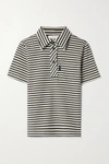 SEE BY CHLOÉ STRIPED RIBBED COTTON POLO SHIRT