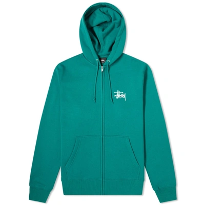 Stussy Basic  Zip Hood (dark Green)