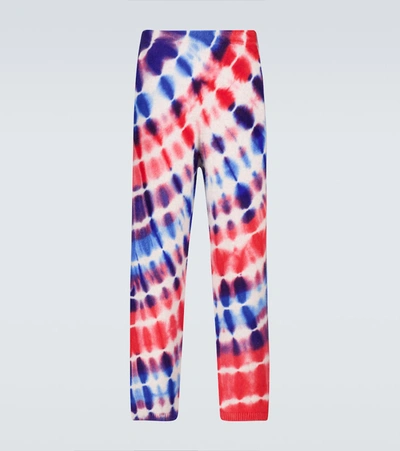 The Elder Statesman Radiate Tie-dye Cashmere Track Pants In Multicolor