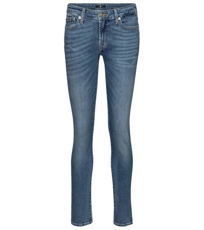 7 For All Mankind Pyper Mid-rise Slim Jeans In Blue