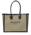 Balmain B-army 42 Canvas Shopper In Green