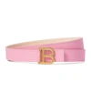 BALMAIN B-BELT LEATHER BELT,P00532315