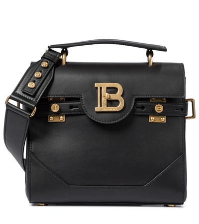 Balmain B-buzz 23 Leather Shoulder Bag In Black