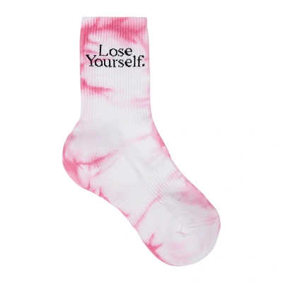 Paco Rabanne X Peter Saville Tie-dyed Cotton-blend Socks In Rose