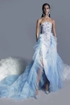 GEORGES HOBEIKA BEADED CREPE GOWN WITH OVERSKIRT,GH21SGRTW15-14