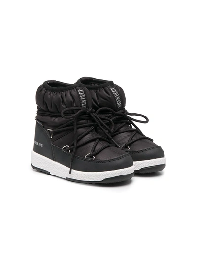Moon Boot Kids' 厚底雪靴 In Black