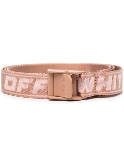 Off-white New Logo Classic Industrial Belt In Pink Nude