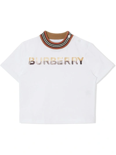 Burberry Babies' Kids Biscuit Logo Print T-shirt (6-24 Months) In White