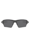 Oakley Flak 2.0 Xl 59mm Polarized Sport Wrap Sunglasses In Steel/ Prizm Black Iridium