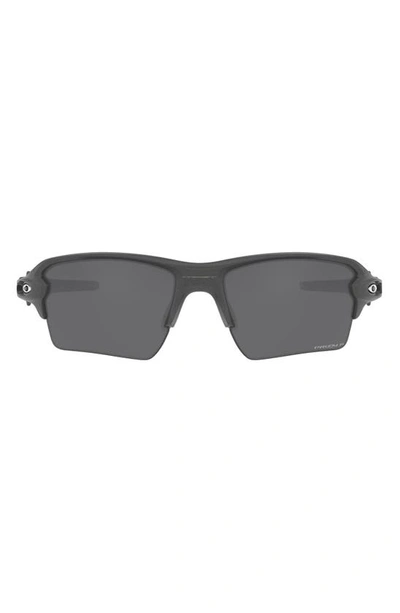 Oakley Flak 2.0 Xl 59mm Polarized Sport Wrap Sunglasses In Steel/ Prizm Black Iridium