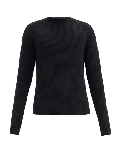 The Row Merino Wool Scott Crewneck Sweater Black In Black,black