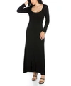 24seven Comfort Apparel Women's Long Sleeve Maxi Dress In Black
