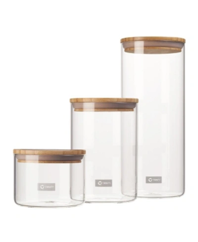 Trinity Glass Canister Set In Clear