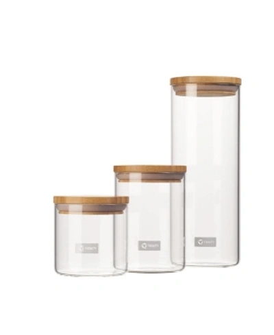 Trinity Glass Canister Set In Clear