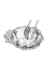 ARTHUR COURT DESIGNS ALUMINUM GRAPE OPEN VINE SALAD BOWL AND SERVERS 3-PC