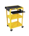 OFFEX ADJUSTABLE HEIGHT STEEL AV CART WITH PULLOUT KEYBOARD TRAY