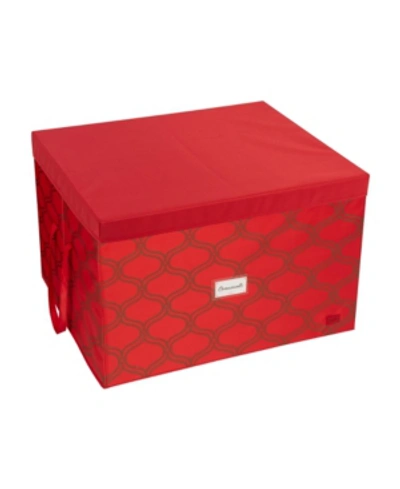 Simplify 60 Ornament Storage Box In Red