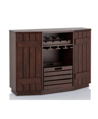 Furniture Of America Layfield Transitional Wine Rack Buffet In Brown