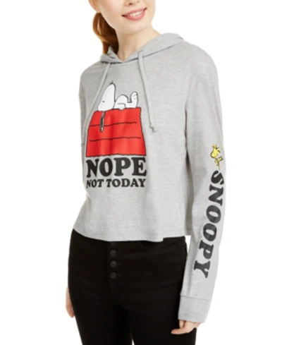 Peanuts Juniors' Snoopy Graphic Hoodie In Heather Grey