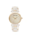 KENDALL + KYLIE WOMEN'S KENDALL + KYLIE MOTHER OF PEARL LINK WITH GOLD TONE ACCENTS STAINLESS STEEL STRAP ANALOG WAT