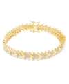 Macy's Diamond Accent Chevron Gold Plate Bracelet In Gold