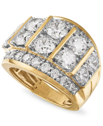Macy's Men's Diamond Large Cluster Statement Ring (7 Ct. T.w.) In 10k Gold In Yellow Gold