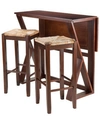Winsome Harrington 3-piece Drop Leaf High Table In Brown