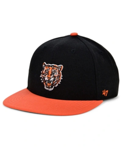 47 Brand Kids' Boys' Detroit Tigers Basic Coop Snapback Cap In Black/orange