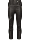 ALEXANDER MCQUEEN CROPPED LEATHER BIKER TROUSERS