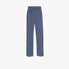 Tekla Verneuil Stripe-pattern Pyjama Trousers In Blue