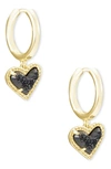 KENDRA SCOTT ARI HEART HUGGIE HOOP EARRINGS,E1585GLD