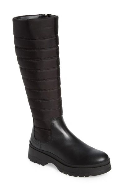 Aquatalia Skyla Water Resistant Knee High Boot In Black/ Black