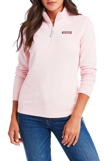 Vineyard Vines Shep Quarter-zip Knit Shirt In Flamingo