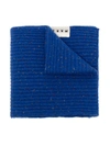 MARNI LOGO-PATCH RIBBED KNIT SCARF