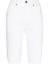 Frame Le Vintage High-rise Stretch Denim Bermuda Shorts In White