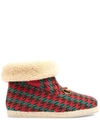 GUCCI HOUNDSTOOTH ANKLE BOOTS