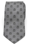 Cufflinks, Inc Star Wars Mandalorian Helmet Silk Tie In Gray