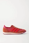 ADIDAS ORIGINALS + WALES BONNER SL 72 SHELL, LEATHER AND SUEDE SNEAKERS