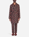 DOLCE & GABBANA MINIATURE ROSE-PRINT ROBE WITH MATCHING FACE MASK