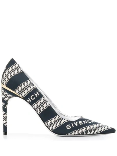 Givenchy Logo Jacquard Pumps In Blue