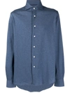 Orian Tile-print Long Sleeved Shirt In Blue
