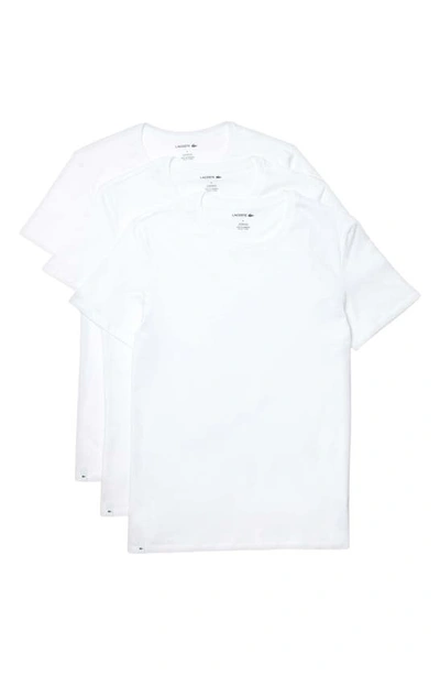Lacoste 3-pack Essentials Crewneck T-shirts In White