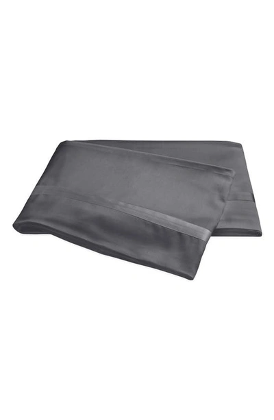 Matouk Nocturne 600 Thread Count Flat Sheet In Charcoal