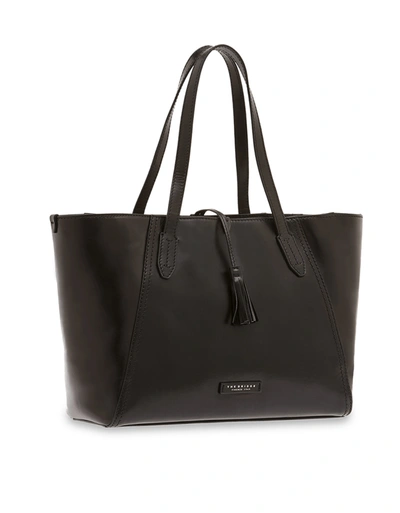 The Bridge Florentin Genuine Leather Tote Bag In Black