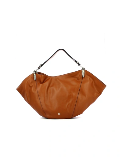 Borbonese Brown Leather Bloodhound Medium Sombrero Bag
