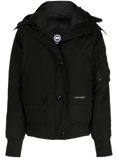 Canada Goose Chilliwack Hooded Shell Down Bomber Jacket In Black