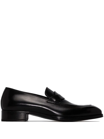 Tom Ford Black Twisted Elkan Loafers In Schwarz