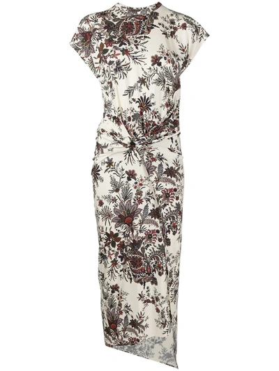 Rabanne Floral-print Midi Dress  In Neutrals