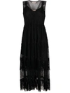 TWINSET LACE-PANELLED MID-LENGTH DRESS