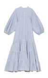 BYTIMO WOMEN'S TIERED GINGHAM COTTON MIDI DRESS